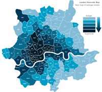 Postcode map of London